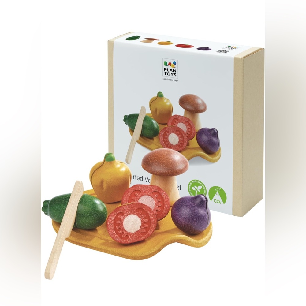 Plan Toys Eco Friendly Wooden Pretend Play Vegetable Set - missing knife